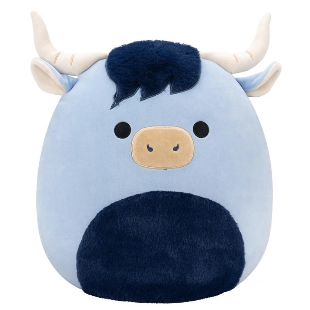 TORO 🐂 14" Blue & Navy Fur Highland Cow Bull Original Squishmallow NWT